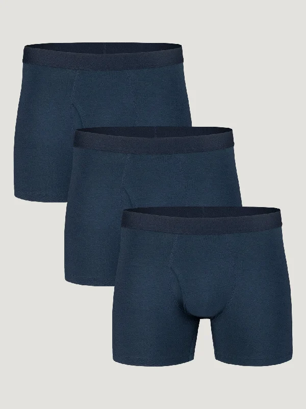 men's luxury boxer shorts-Navy Boxer Briefs 3-Pack